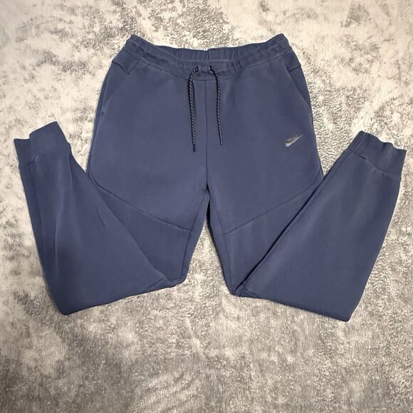 Nike Men's Tech Fleece Jogger Sweatpants Navy Blue CU4495-410 Size L - Picture 1 of 6